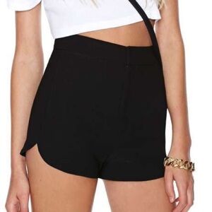 Woven Black Shorts with Side Pockets - Size S